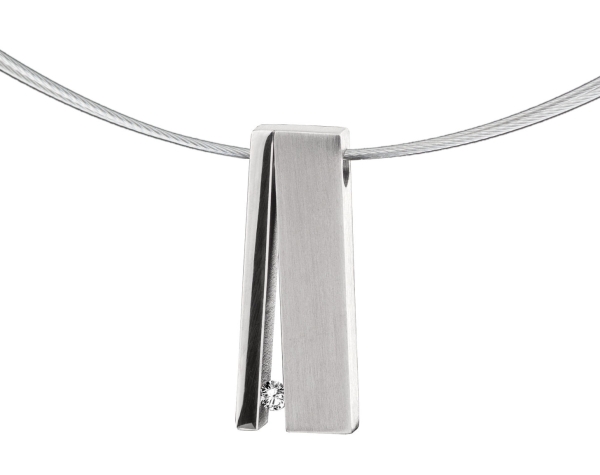 Ernstes Design, komplett Collier, Drahtseil, Anhänger, AN1002, DS2r AN950, DS0.63